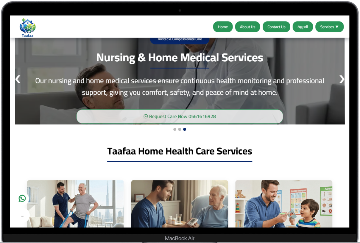 عرض ديسكتوب موقع مركز تعافي للعلاج الطبيعي واعادة التاهيل